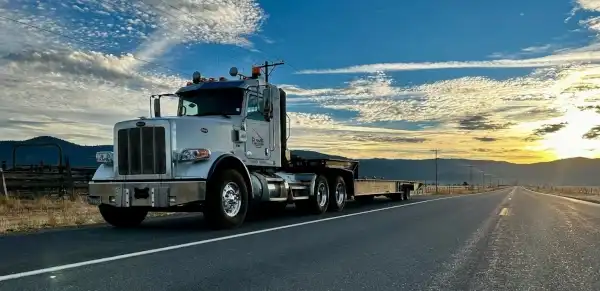 T21, our Peterbilt 376, at sunset
